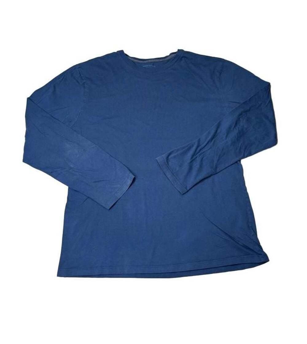 Banana Republic Fitted Crew Long Sleeve Shirt Size L Blue Cotton